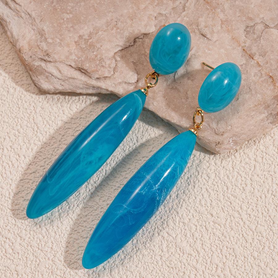 Vintage Emerald Color Acrylic Dangle Earrings for Women Fashion Personality Malachite Pendant Earrings Charms Party Jewelry K1