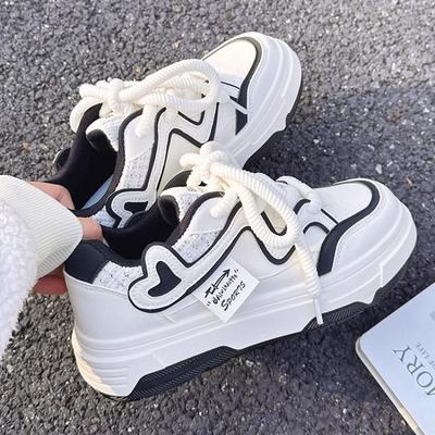 Мода 2024 года, осенне-зимние кашемировые кроссовки, симпатичные, толстая подошва, повседневная спортивная обувь, подарок для девочек, женщина, дизайнерская обувь на платформе