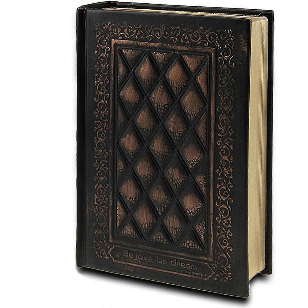Leather Vintage Embossed Cover Notebook Life Story Book Blank Hardback Scrapbook Travel Ultra Thick Writing Journal Work Diary(1pcs, black)