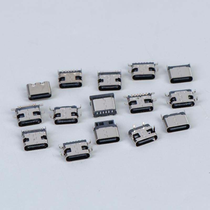 50/100/150 шт. Разъем порта зарядки USB Type-C 2/6/16-контактный SMD SMT PCB Разъем USB-C Для ремонта телефонов и цифровых устройств Комплект