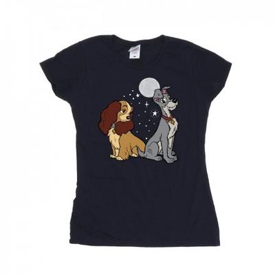 Женская/дамская футболка Lady And The Tramp Moon из хлопка