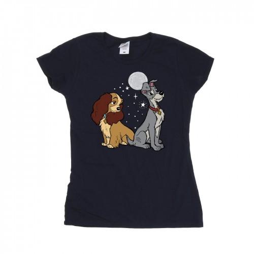 Disney Womens/Ladies Lady And The Tramp Moon Cotton T-Shirt
