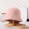 Women Autumn Winter Bucket Hat Solid Color Super Soft Windproof Female Thicken Winter Warm Fisherman Hat