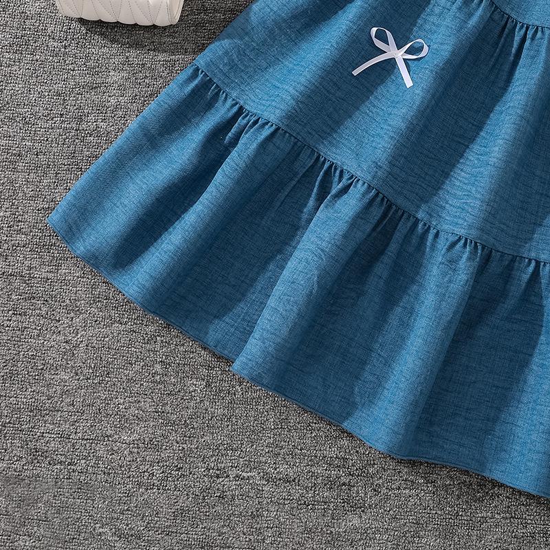 Сладкое летнее платье-майка для девочек с курткой с длинным рукавом, Осень 2025