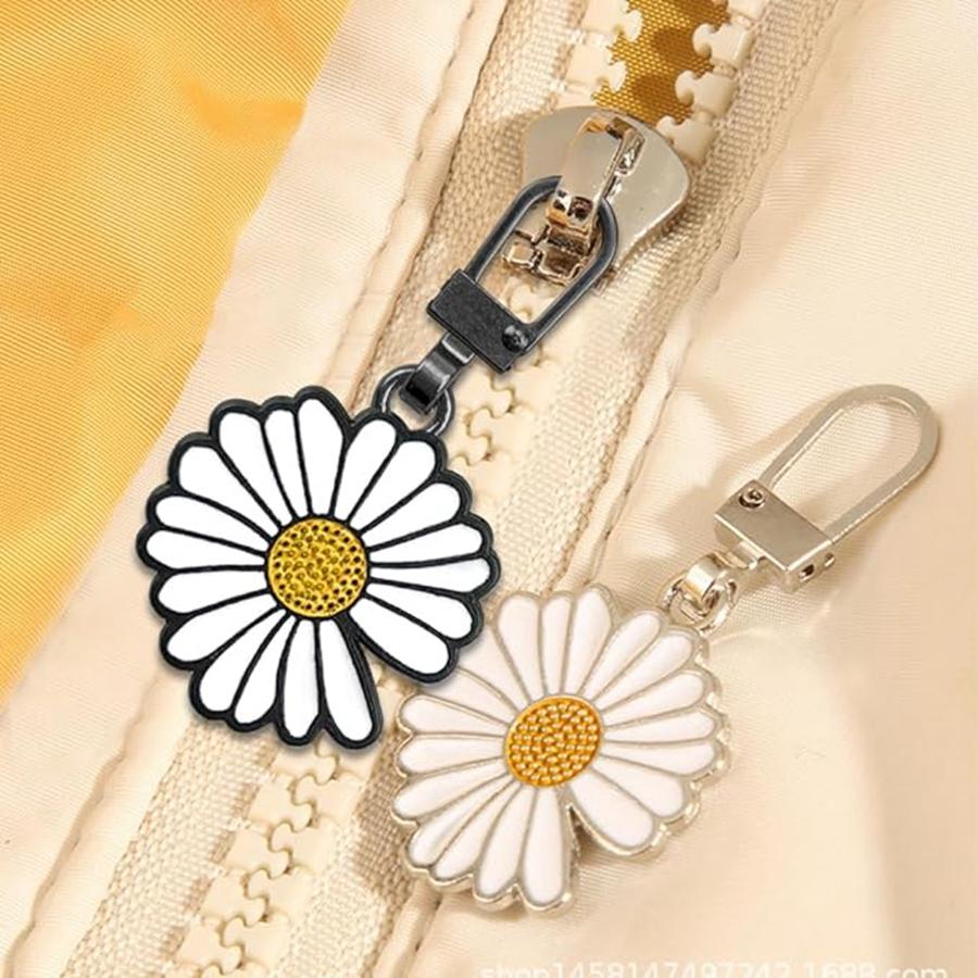 5 шт. съемные сменные ломтики на молнии, головка с замком, без инструментов, пальто, одежда, ломтики головы с подвеской, маленькая ромашка