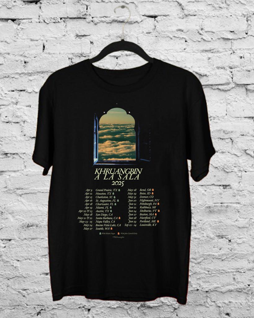 Khruangbin A La Sala Tour Unisex Black Cotton T Shirt Size S-5XL SS757
