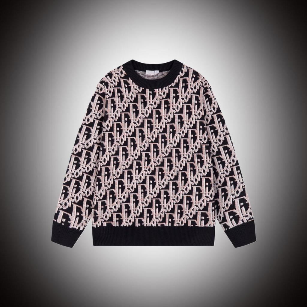 Унисекс джемпер D Brand из жаккардовой шерсти - С круглым вырезом, свободного кроя для осени/зимы