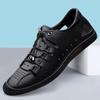Fashion Genuine Leather Soft Soled Hollow Out Leather Shoes Summer Lace Up Sandals Roman Style Designer Shoes Breathable Beach Men Shoes