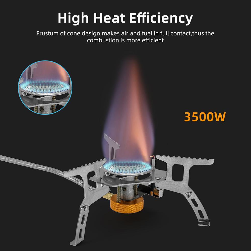 Газовая горелка 3500 Вт, газовая плита для кемпинга, портативная складная электронная разделенная плита, туристическое оборудование для приготовления пищи, пешего туризма
