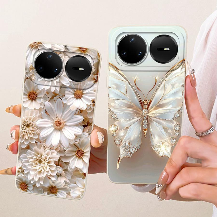Чехол для Huawei Nova 15 Pro Capa Цветок Бабочка Корпус Телефона Huawei nova 15Pro 15 Ultra Funda Мягкий Силиконовый ТПУ Задняя Крышка