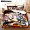 3D Anime Fairy Tail Bedding Set Bed Three-piece Set Duvet Cover Single Double Bed Queen Size Duvet Cover Set Adult Kid's Bedroom