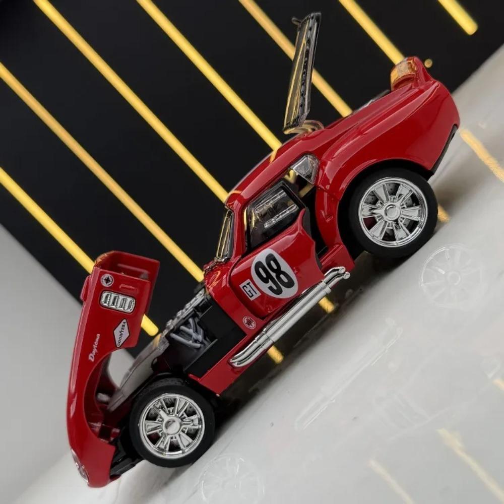 Модель спортивного автомобиля Ford Shelby Cobra 1/32 Звук и свет Игрушечный автомобиль с инерционным механизмом Украшение Коллекция для мальчиков Миниатюрная машина