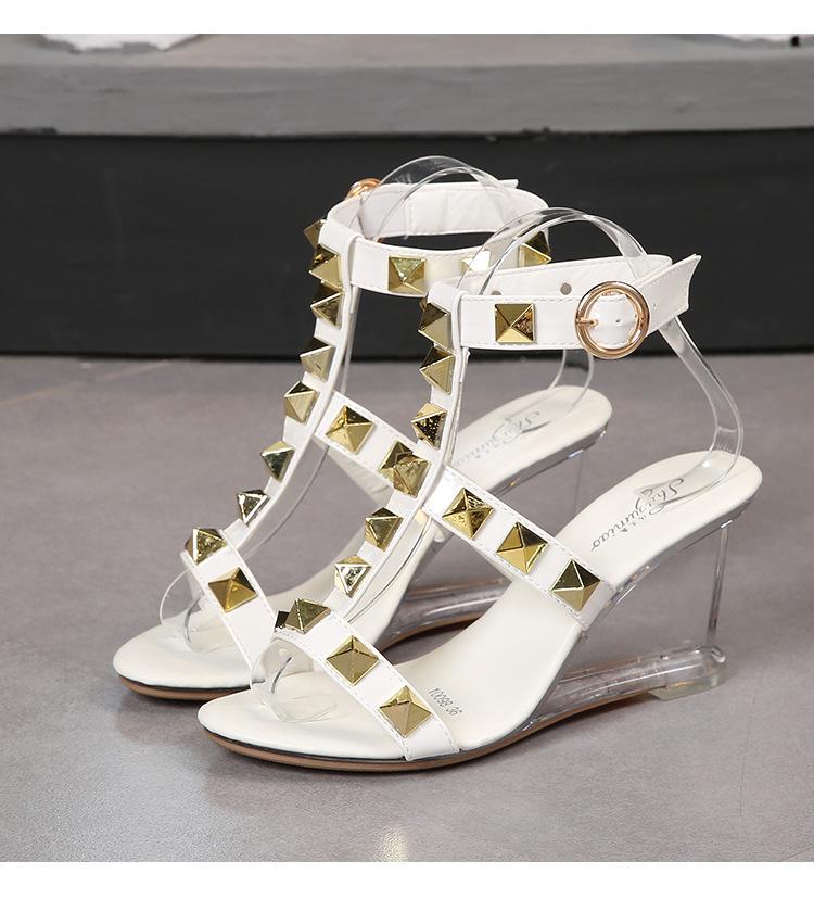 Серия 1098, каблук 6/8 см, 2022, туфли на каблуке с заклепками, прозрачные туфли на каблуке для ночного клуба, обувь для девочек, стеклянный каблук, прозрачный ивовый гвоздь, LFD