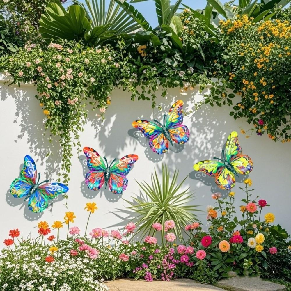 Metal Butterfly Wall Decor DIY Butterfly Decorative Post for Garden Balcony Patio Outdoor
