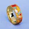 Fashion Multicolor Epoxy Irregular Pattern Women's for Ring Gold Women's Jewelry Handmade Enamel Ring Bridal Gift