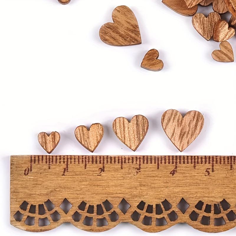100 шт. Деревянные формы сердечек разных размеров, Деревенский DIY Скрапбукинг, Декор для свадебной вечеринки, Деревянные художественные принадлежности, Скрапбукинг
