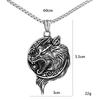 Vintage Viking Wolf Head Stainless Steel Necklace Men'S Pendant Punk Necklace Accessories