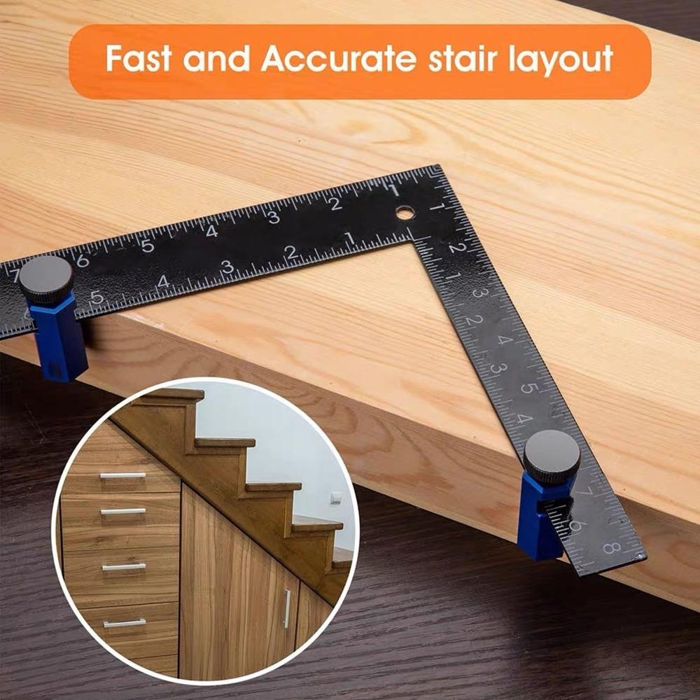Hex Stair Gauge Aluminum Alloy Stair Rafter Gauge Clamp Framing Square Attachment Jigs Woodworking