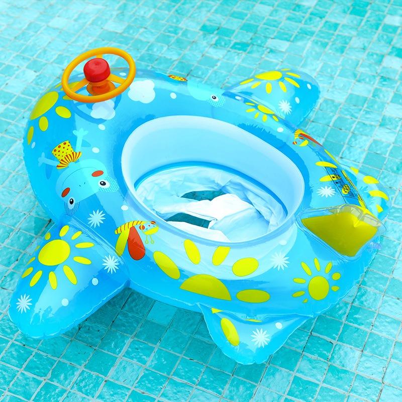 Baby Car Swimming Ring, Swimming Seat, Baby Swimming Aid with Steering Wheel Handle, Swimming Hoops, Baby Swimming Trainer, Boat From 1-5 Years Old