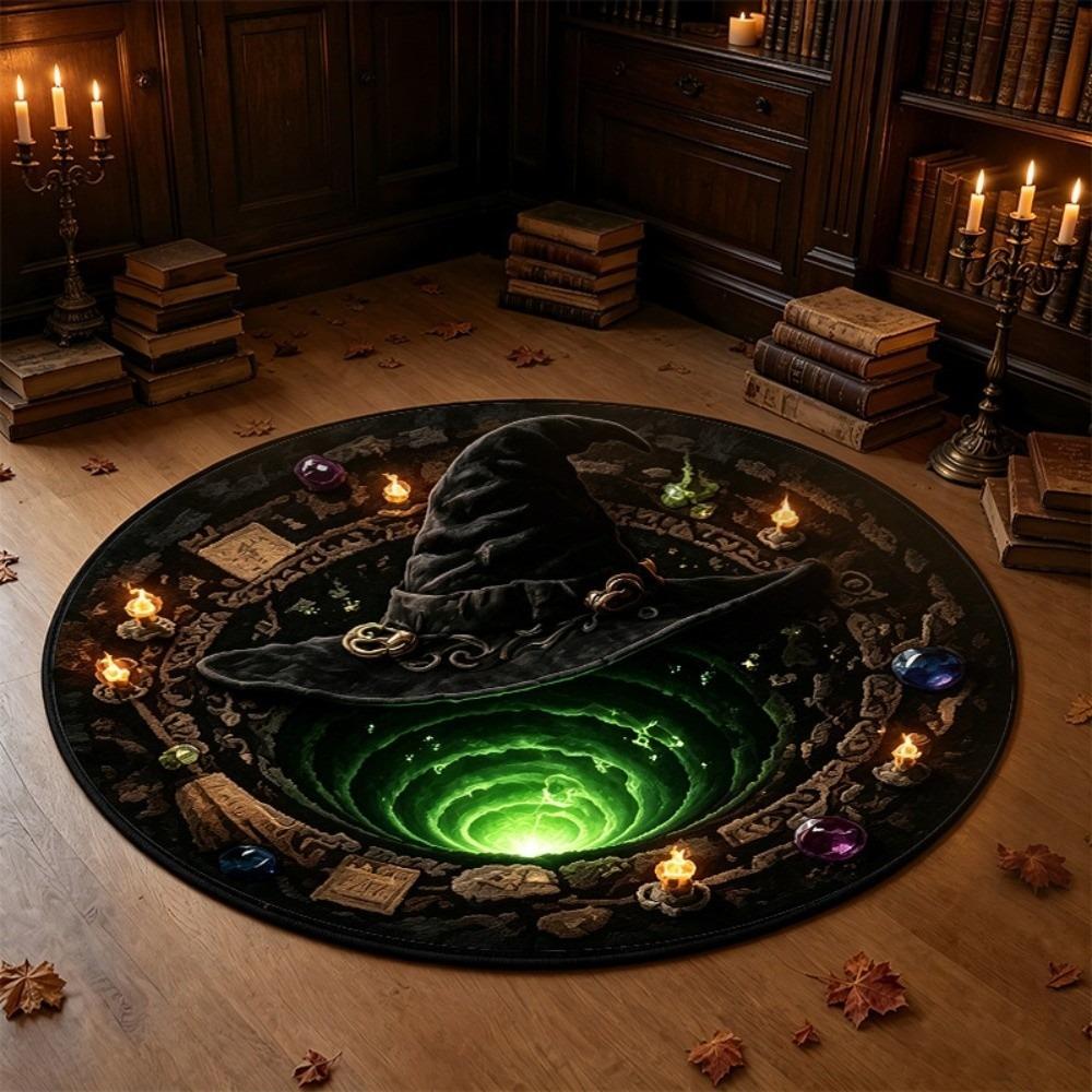 3D Special-shaped Round Carpet Crystal Velvet Optical Illusion Rug Floor Mat Living Room Decor