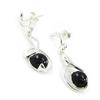 [I8888] - Silver Earrings 'Déesse Noir De Jais' Silver-black (rhodium-plated) - 30x13 Mm