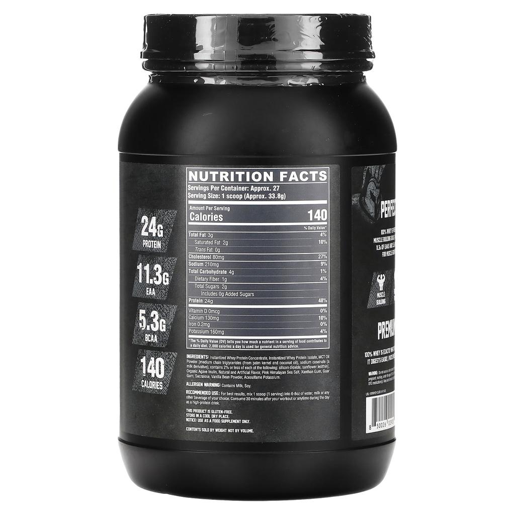 Nutrex Research 100% Premium Whey Protein, Vanilla, 2 Lbs (913 G)