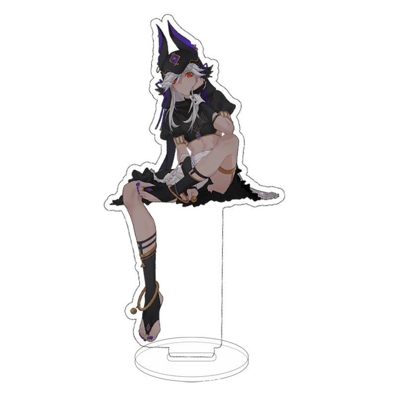 Креативная аниме-фигурка горничной Genshin, ударная подставка, модель, брелок для ключей Venti Xiao Scaramouche Cyno Diluc Dainsleif, вывеска на столе