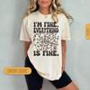 I'm Fine Everything Is Fine Shirt, Unisex Preppy Christmas Comfort Colors T-shirt, Trendy Christmas Graphic Tee, Funny Holiday Xmas Gift