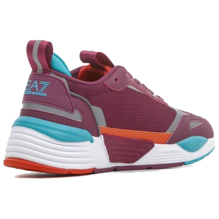 Emporio Armani EA7 Кожаные Удобные Универсальные Дышащие Низкие Повседневные Кроссовки Женские Фиолетовый X8X070XK165Q244