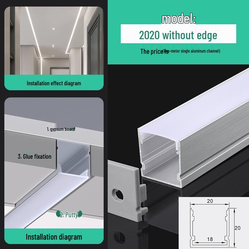 Seamless Linear Recessed LED Light Channel - Aluminum Strip Slot Design