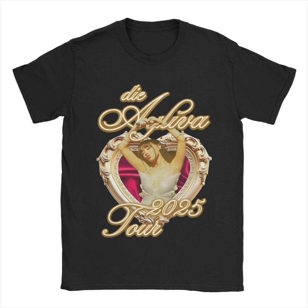 Винтажная уличная одежда Футболка Die Ayliva Tour 2025 Мужская 100% хлопок Короткий рукав Круглый вырез Летние топы