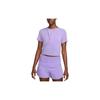 Nike Dri-FIT One Luxe Logo Crewneck Twist-Front Pullover T-Shirt Purple Women's DD4922-567