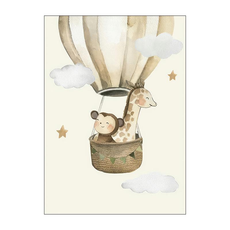 Картина на холсте с изображением животных из мультфильмов Лев Обезьяна Крокодил Принт Декор для детской комнаты Настенный декор для гостиной Постер со слоном для домашнего декора Без рамки