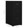 VidaXL Black Filing Cabinet 46x62x102.5 Cm Steel