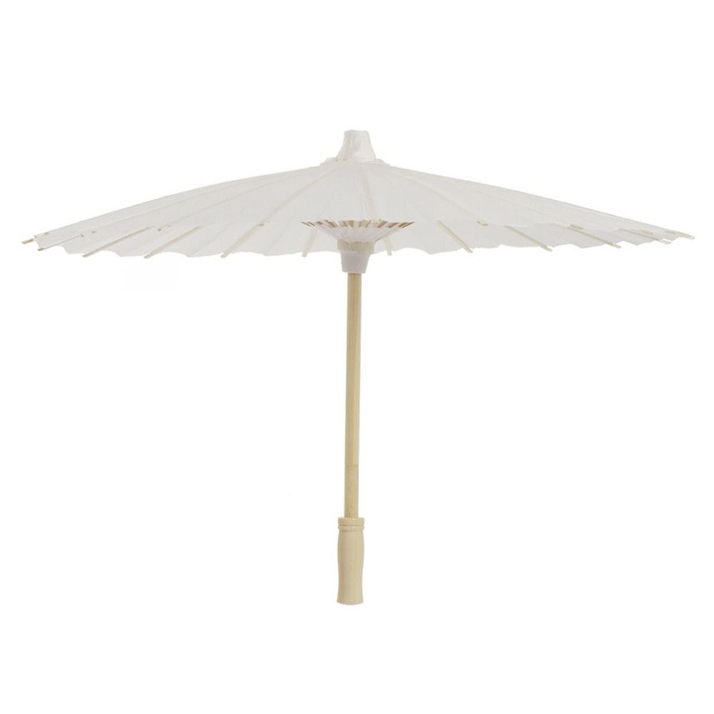 White Color Oil Paper Umbrella Vintage Style Decorative Umbrella  Festive Atmosphere