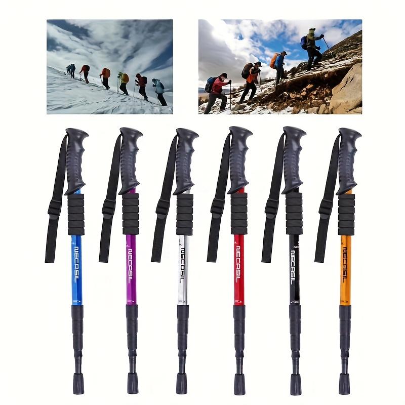 Trekking Poles Ultralight 4-Section Adjustable, Non-Slip Grip Hiking Sticks for Men Women, Anti-Rust Aluminum Alloy
