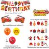 High Quality Fire Department Party Supplies Firefighter Theme Cake Insert Balloon Pull Flag Set