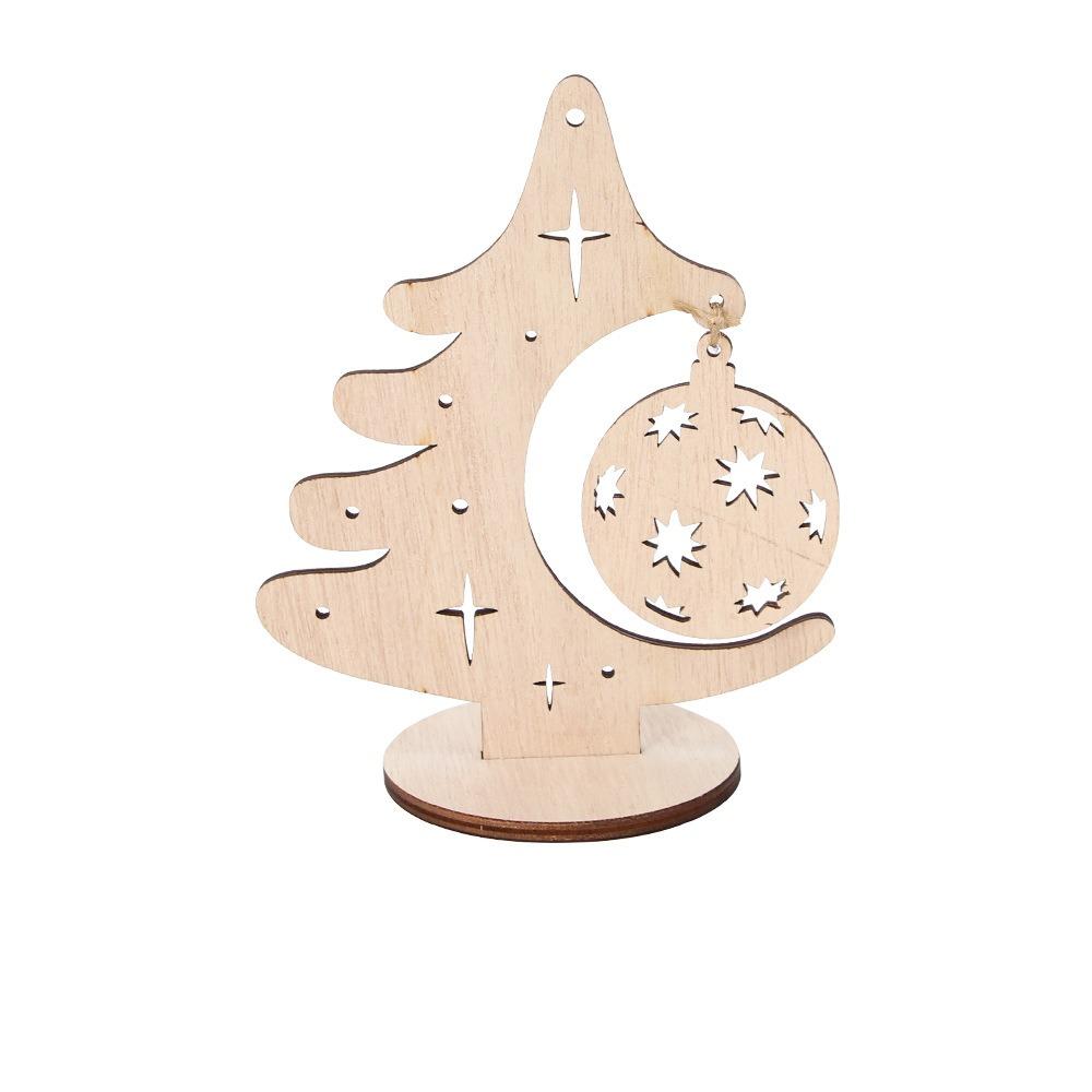 DIY Xmas Tree Ornaments Wooden Merry Christmas Decor Home Desktop Decor