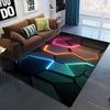 3D Geometric Carpet Neon Lights Rugs Hexagons Carpets for Home Play Gaming Room Decor Livingroom Bedroom Teens E-Sport Rug Mat
