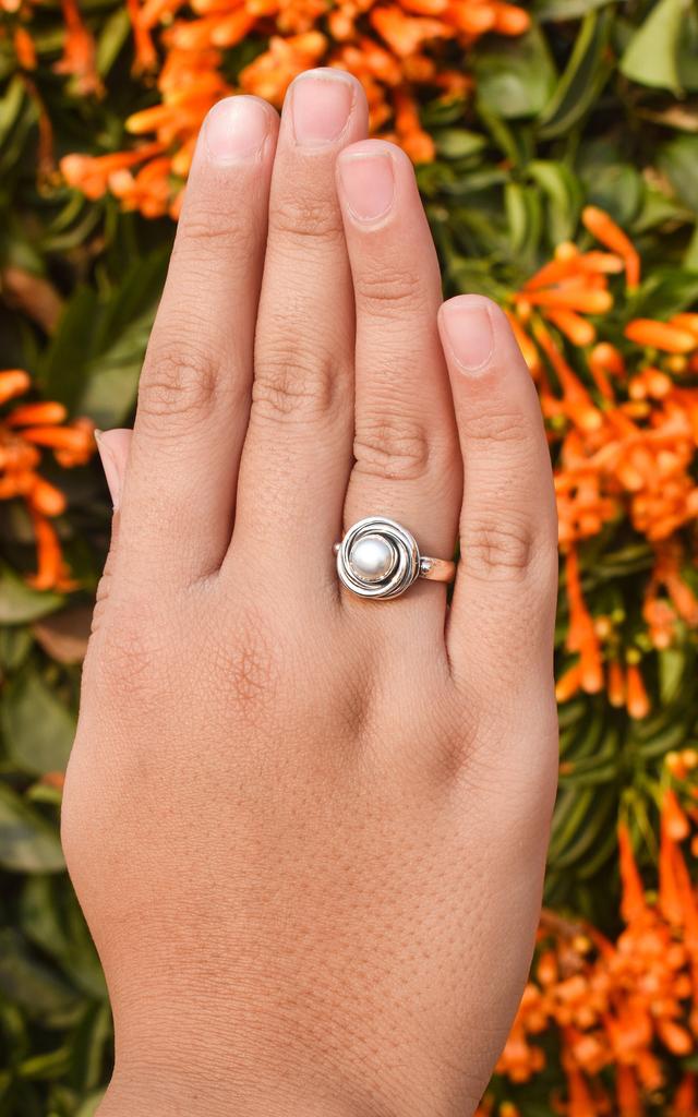 Dainty Pearl Ring: 925 Sterling Silver Jewelry, June Birthstone