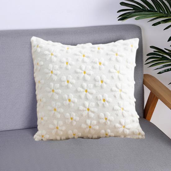 Plush Rabbit Pillow Cover 18 X 18 Inch Throw Pillow Cover Farmhouse Decor Pillow Case with Invisible Zipper for Sofa Bed Car Spring Decoration