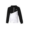 Nike Bolalar sport kiyimi Swoosh rangli blokli logotip kapyushonli svitshot Bolalar svitshoti Qora Oq CJ6968-100