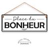 [R5064] - White Metal Plate 'Place Du Bonheur' - 40x15 Cm