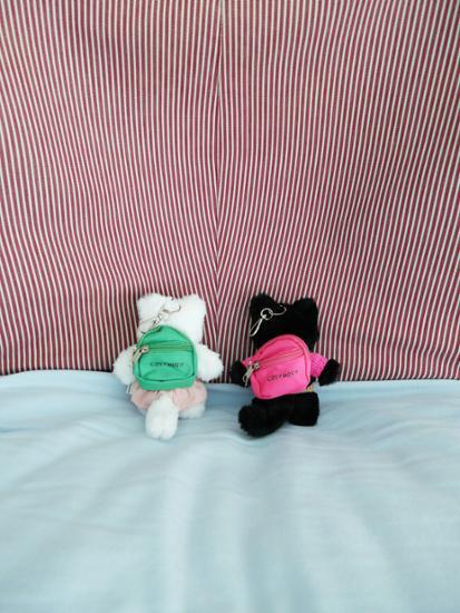 Выберите 1 из 2 изготовленных на заказ рюкзаков с кошачьими брелоками Кодзимоджи — популярная фраза в Корее.