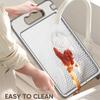 1pc Kitchen Food-grade Steel Cutting Board Non-toxic Double Sided Chopping Board Anti-slip Bpa-free Silicone Edges Wheat Straw Board