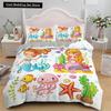 Пододеяльник с изображением мультяшной русалочки, принцессы, короля и королевы, красивый комплект постельного белья с принтом русалки, детский комплект из 2/3 предметов, полиэстер, пододеяльник