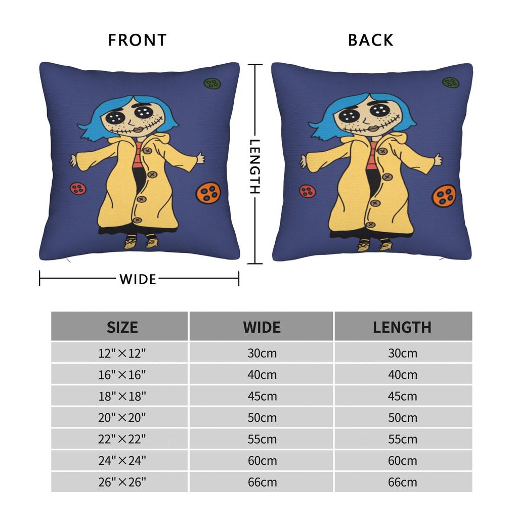 Horror Cartoon C-Coraline Pillowcases Fashion Pillow Case For Living Room Sofa Print Pillow Cover