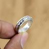 Свадебный подарок для нее Серебро 925 пробы Натуральный драгоценный камень без камней Кольцо-спиннер Размер 6,75