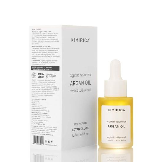 Kimirica 100% органическое, натуральное и холодного отжима марокканское аргановое масло для волос и кожи | Легкое масло для интенсивного увлажнения и всех типов кожи | 30 мл