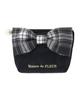 De Apparel Check Ribbon Satin Pouch for Black [Maison Fleur] Women,